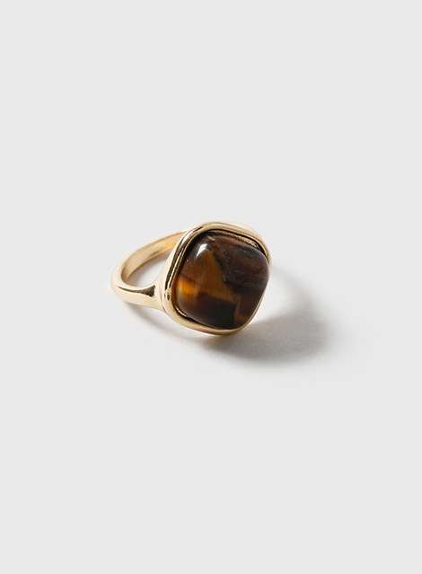 Semi Precious Brown Stone Ring
